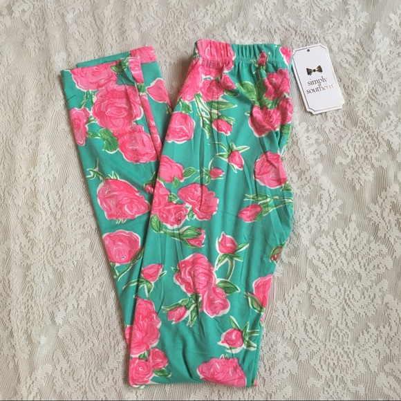 NWT Simply Southern super soft Rose leggings - Picture 2 of 5
